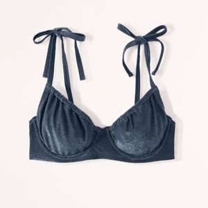 NWT Abercrombie & Fitch Shimmer Tie-Strap Underwire Bikini Top